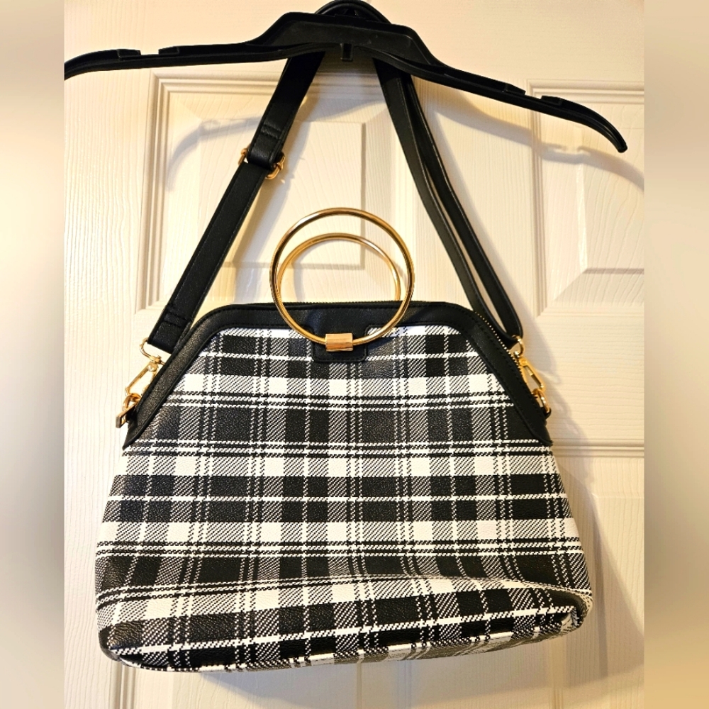 IMAN plaid argyle Satchel